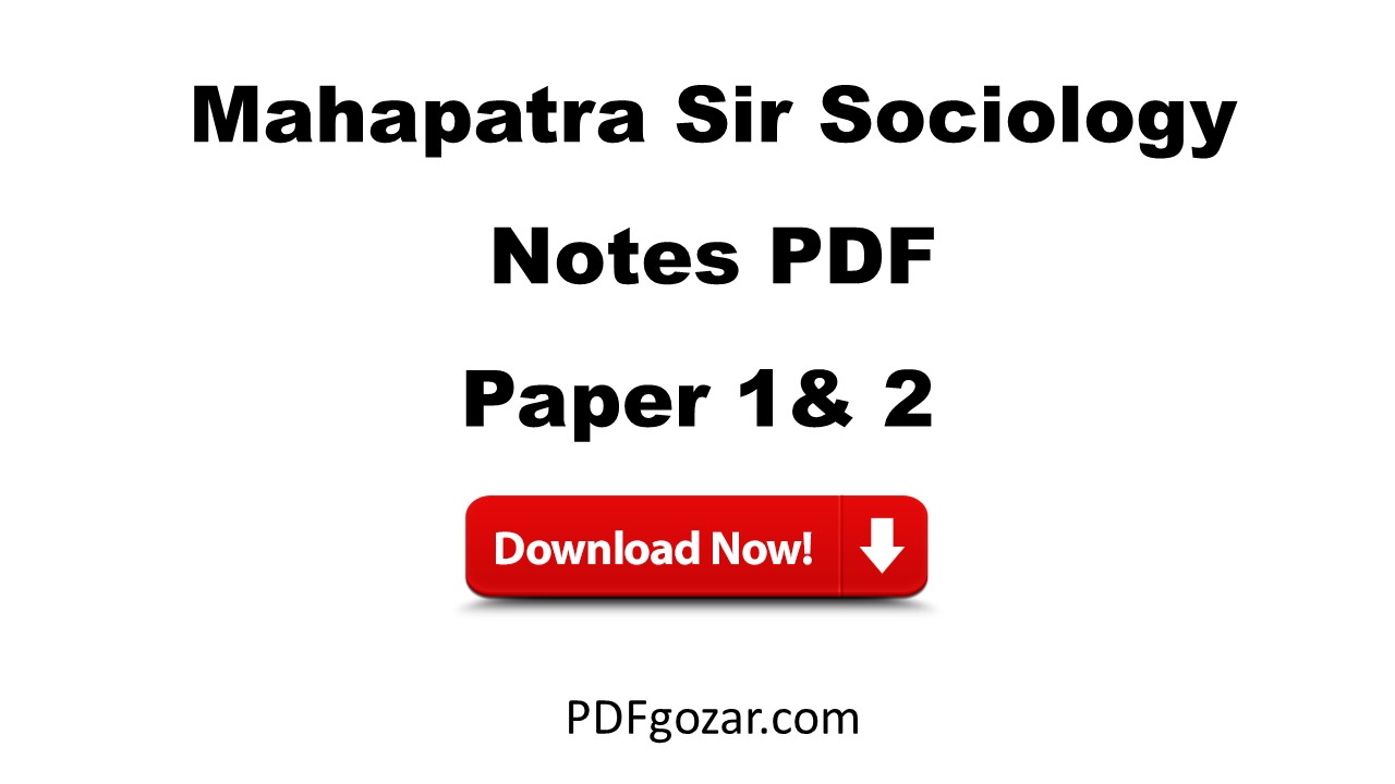 Mahapatra Sir Sociology Notes PDF