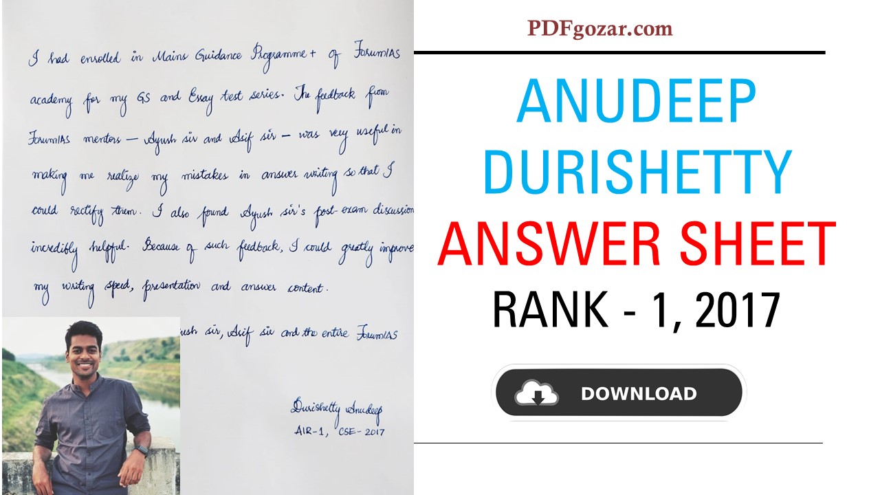 Anudeep Durishetty Answer Sheet
