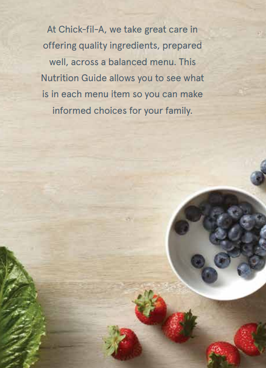 Chick Fil A nutrition