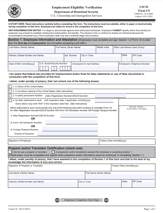 New i-9 form 2023 PDF
