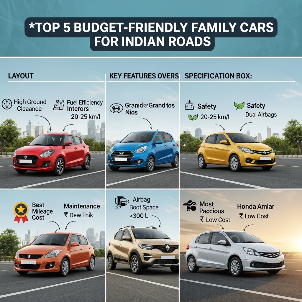 Top 5 Budget-Friendly Family Cars for Indian Roads - Features Overview