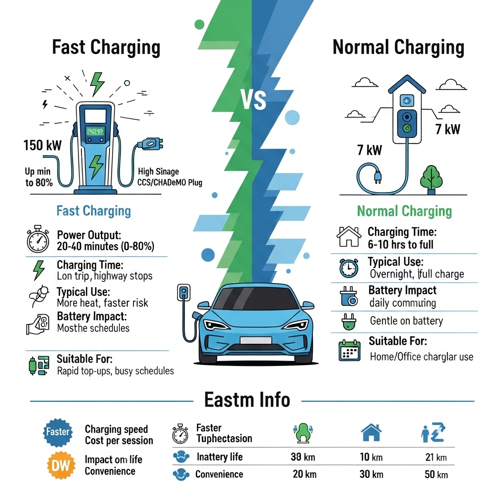 Fast Charging vs Normal Charging: What’s Best for Your EV? - Features Overview