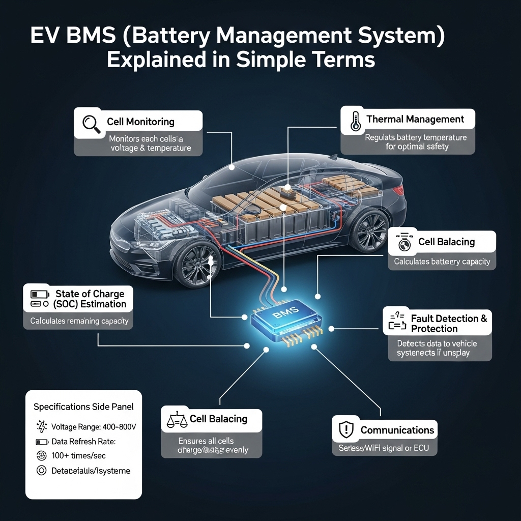 EV BMS (Battery Management System) Explained in Simple Terms - Features Overview