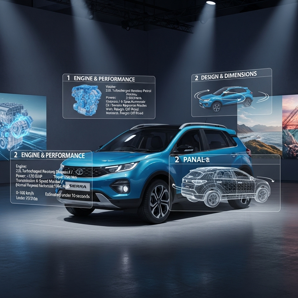 Tata Sierra price, variants, and expected features - Features Overview