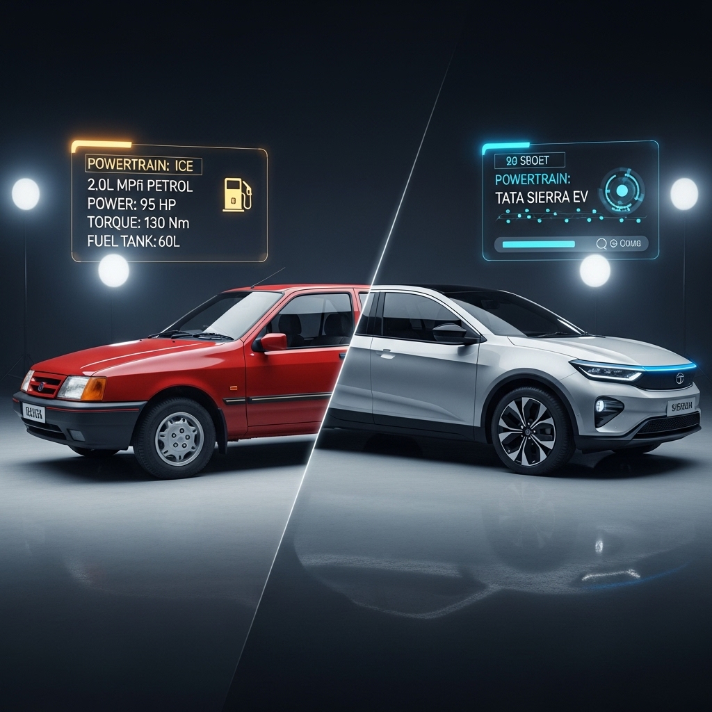 Tata Sierra ICE vs Sierra EV comparison - Features Overview