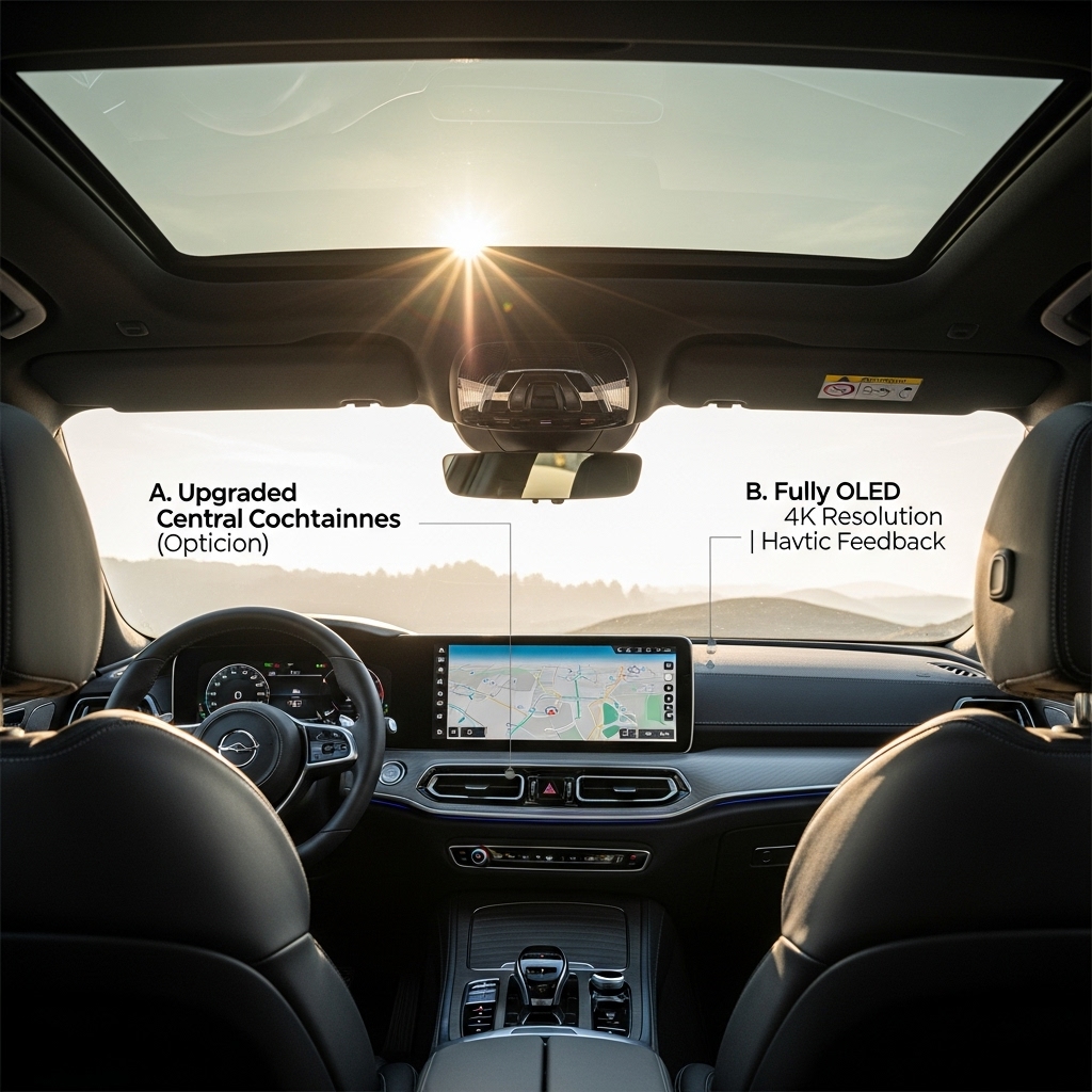 Interior upgrades: screen size, digital cluster, and sunroof - Features Overview