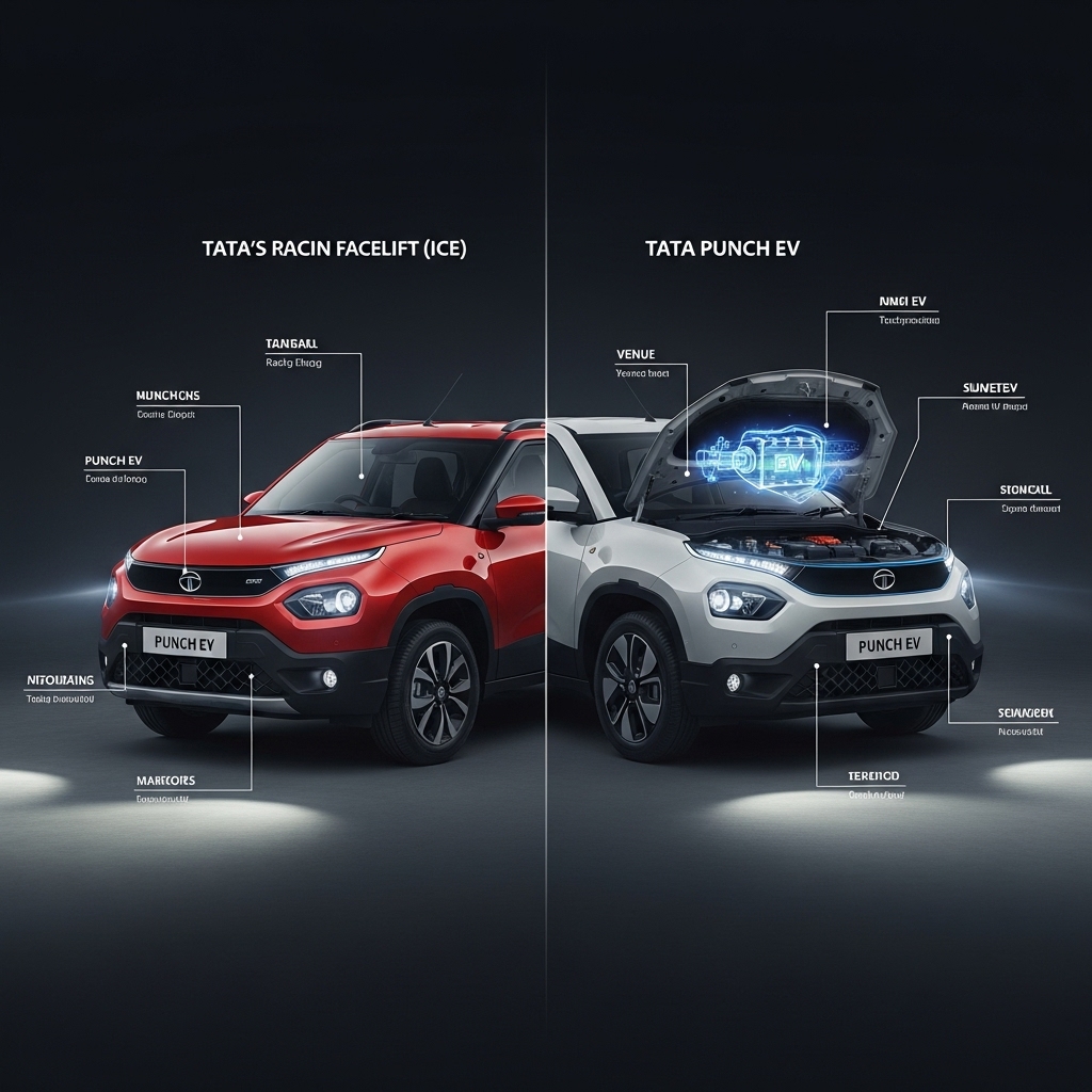 Tata Punch facelift vs Punch EV: key differences - Features Overview
