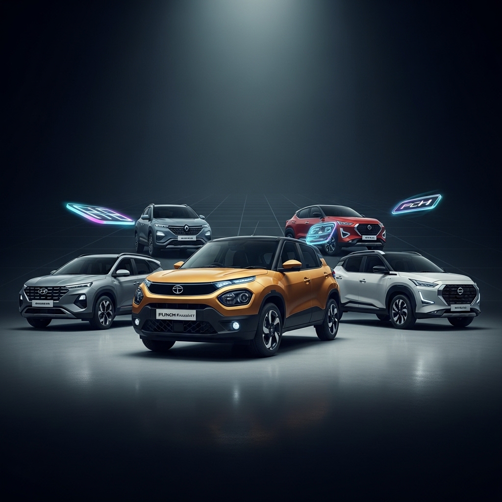 Tata Punch facelift vs rivals: Hyundai Exter, Kiger, Magnite - Features Overview