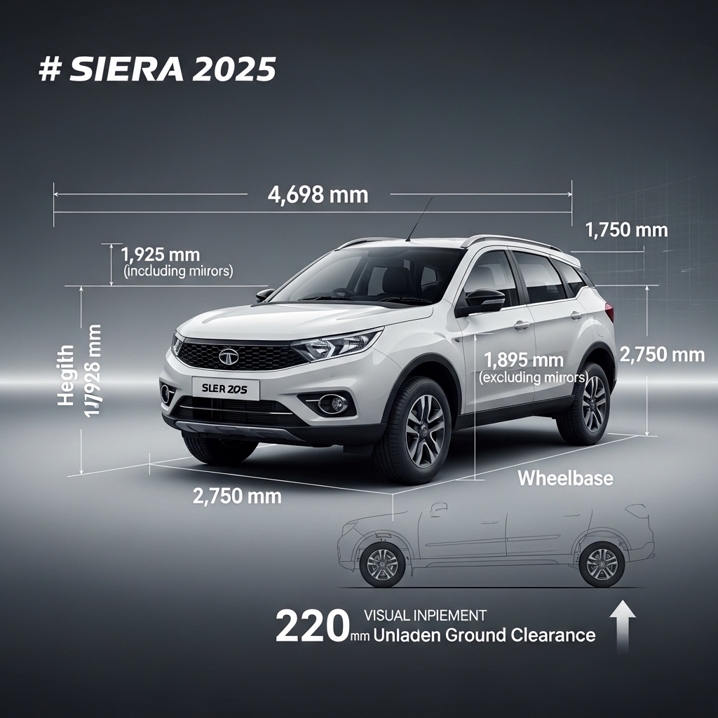 Tata Sierra 2025 Dimensions and Ground Clearance - Features Overview