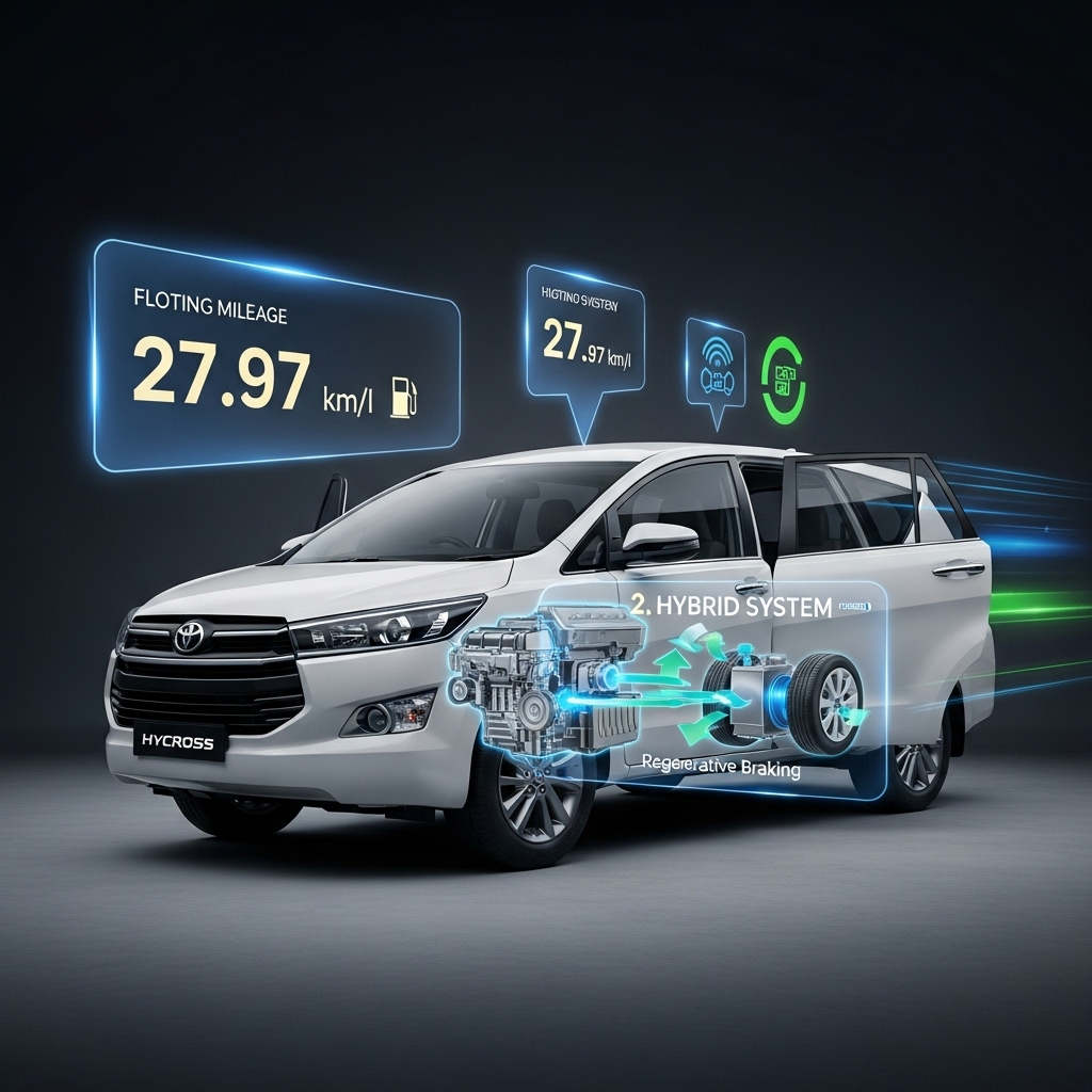 Toyota Innova Hycross Hybrid Mileage and Fuel Efficiency - Features Overview