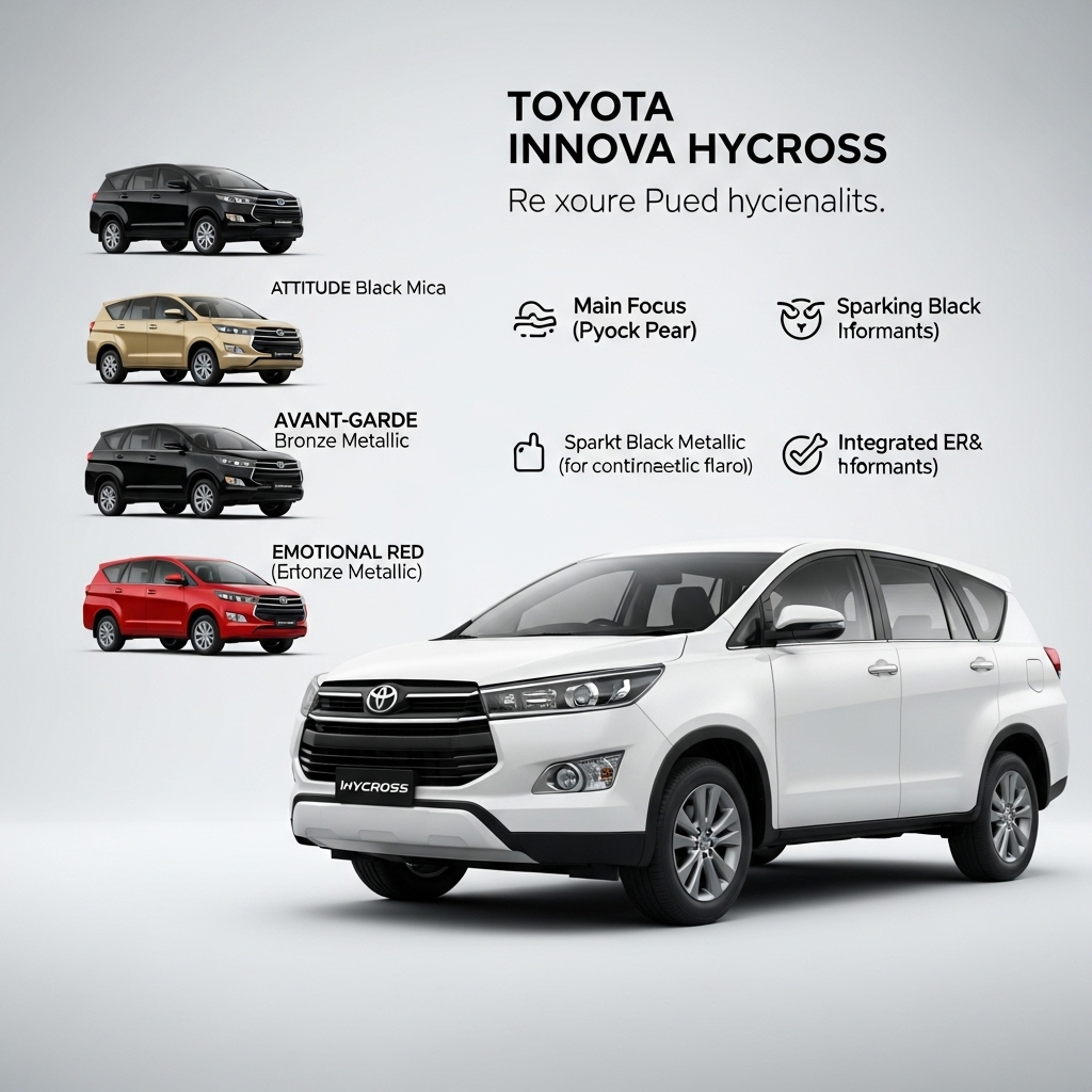 Toyota Innova Hycross Colour Options and Variants - Features Overview