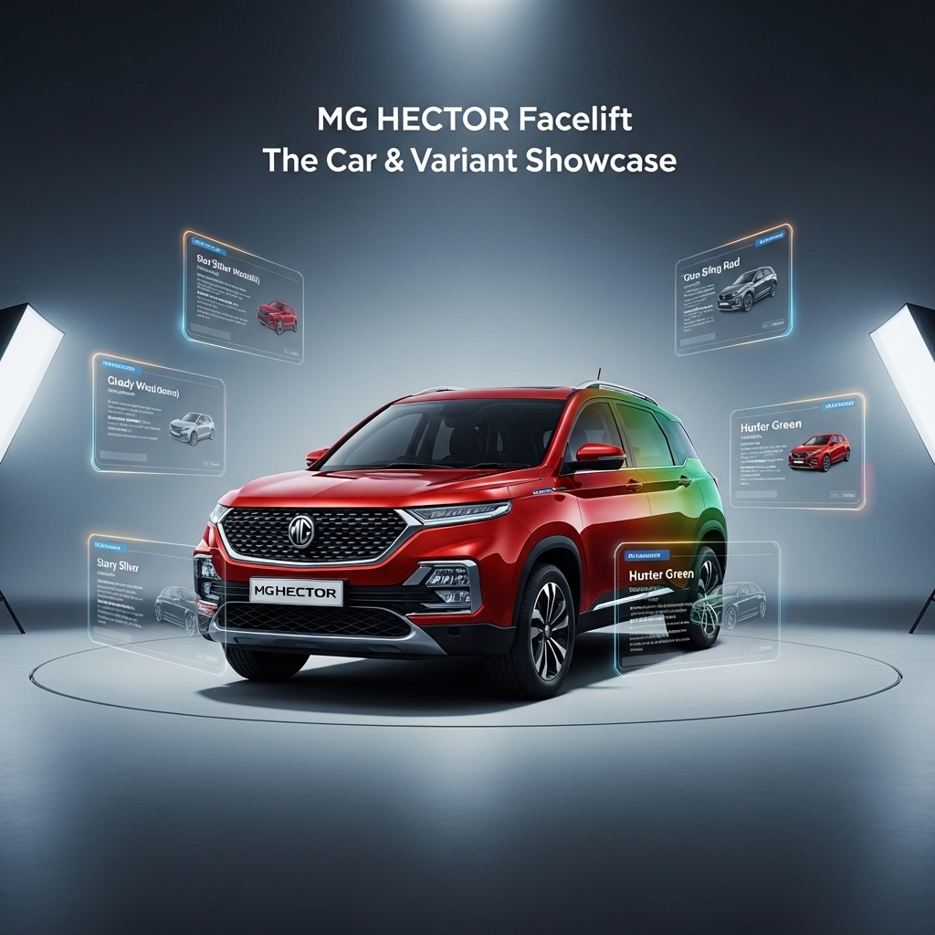 MG Hector Facelift Colour Options and Variants - Features Overview