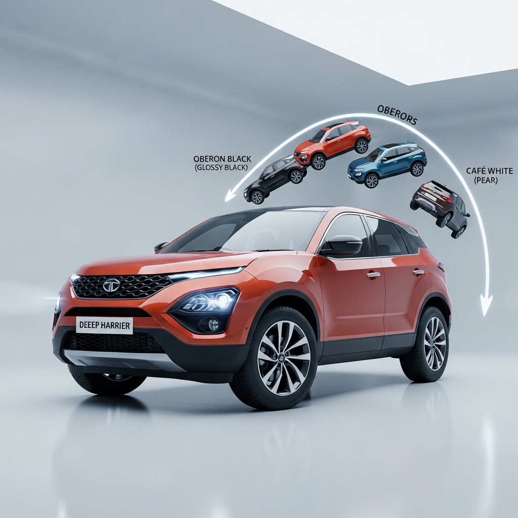 Tata Harrier Facelift Colour Options and Variants - Features Overview