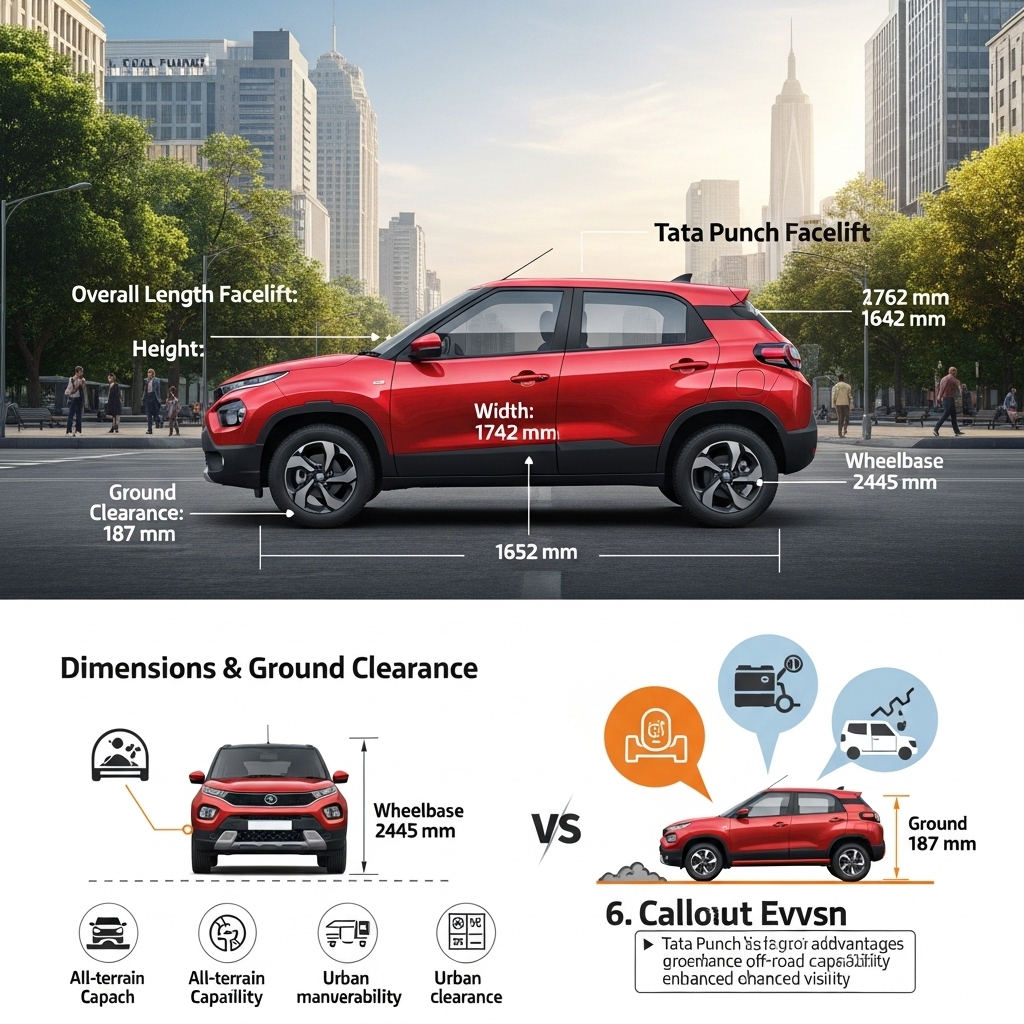 Tata Punch Facelift Dimensions and Ground Clearance - Supporting Image