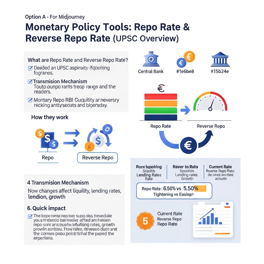 Monetary Policy Tools: Repo Rate, Reverse Repo, UPSC - Detailed Guide
