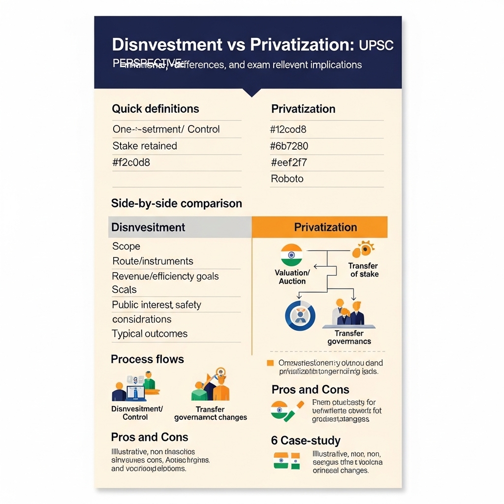 Complete Guide to Disinvestment vs Privatization for UPSC - Detailed Guide