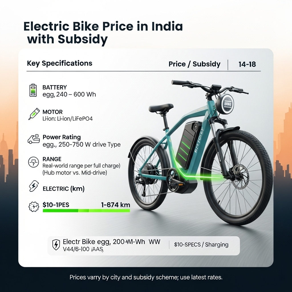 electric bike price in India with subsidy - Features Overview
