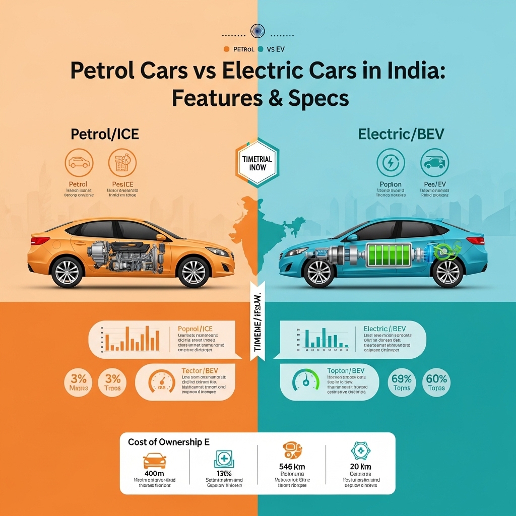 comparison between petrol cars vs electric cars India - Features Overview
