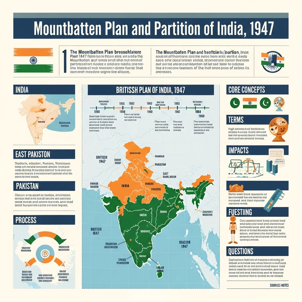 Mountbatten Plan and Partition of India 1947 - Summary