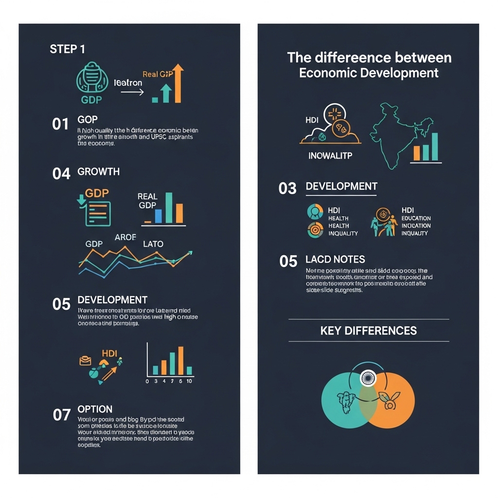 Difference Between Growth and Development in Economy UPSC - Practical Implementation