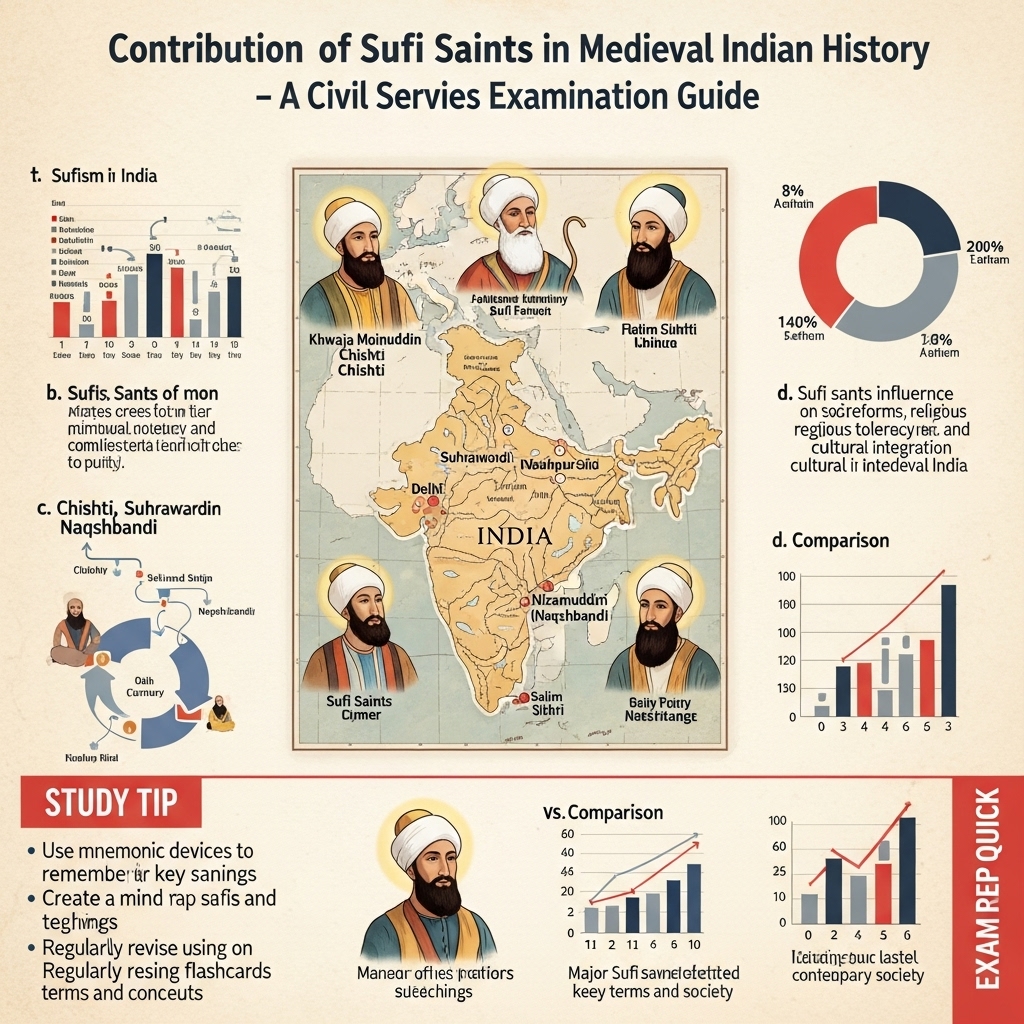 contribution of Sufi saints in medieval Indian history - Study Strategy