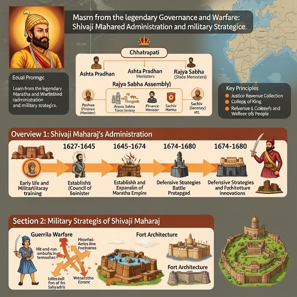Shivaji Maharaj administration and military strategies - Study Strategy