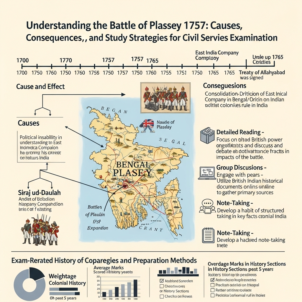 causes and consequences of Battle of Plassey 1757 - Study Strategy