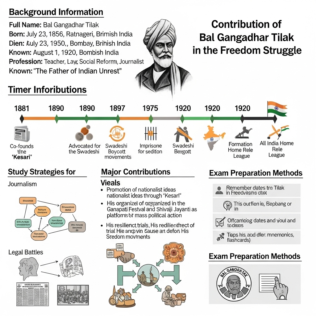 contribution of Bal Gangadhar Tilak in freedom struggle - Study Strategy