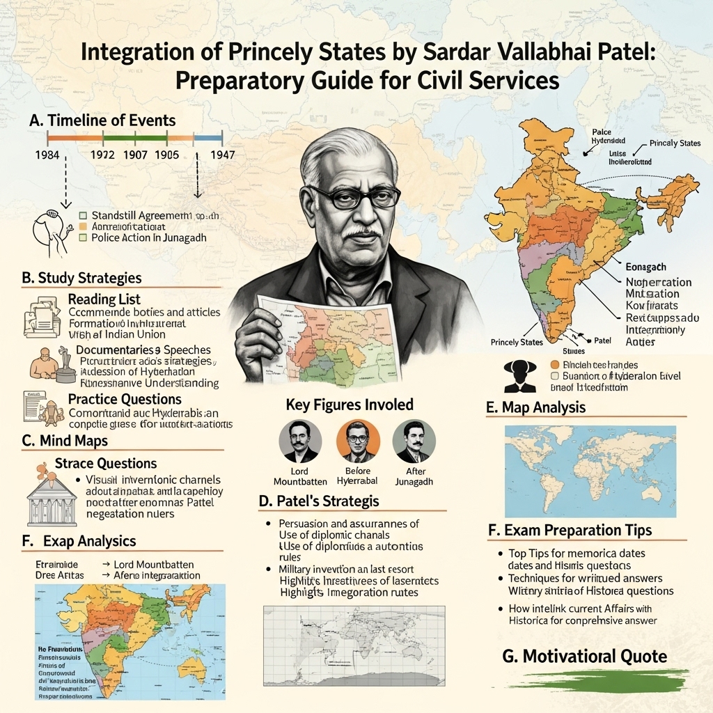 integration of princely states by Sardar Vallabhbhai Patel - Study Strategy