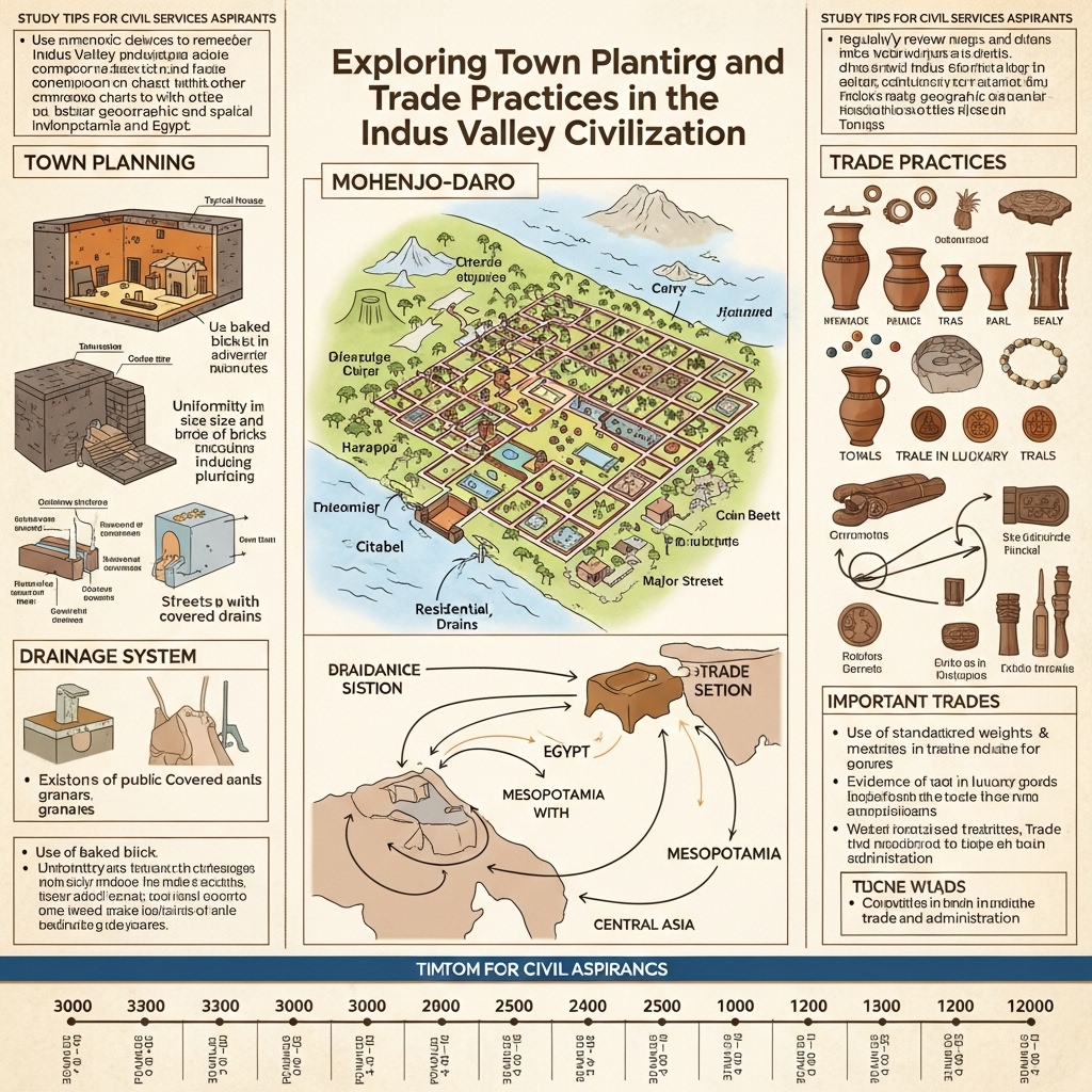 town planning and trade practices in Indus Valley Civilization - Study Strategy