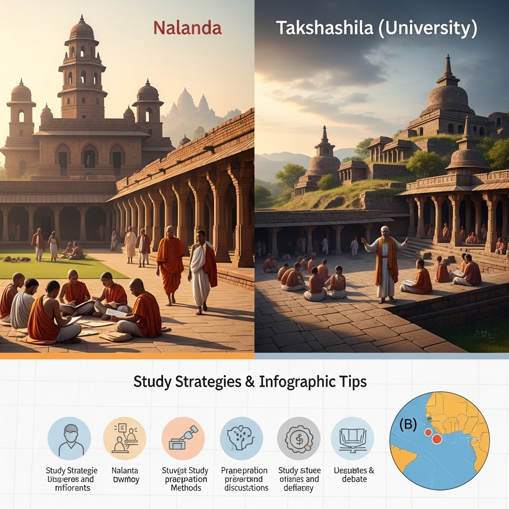 Nalanda and Takshashila universities in ancient India - Study Strategy