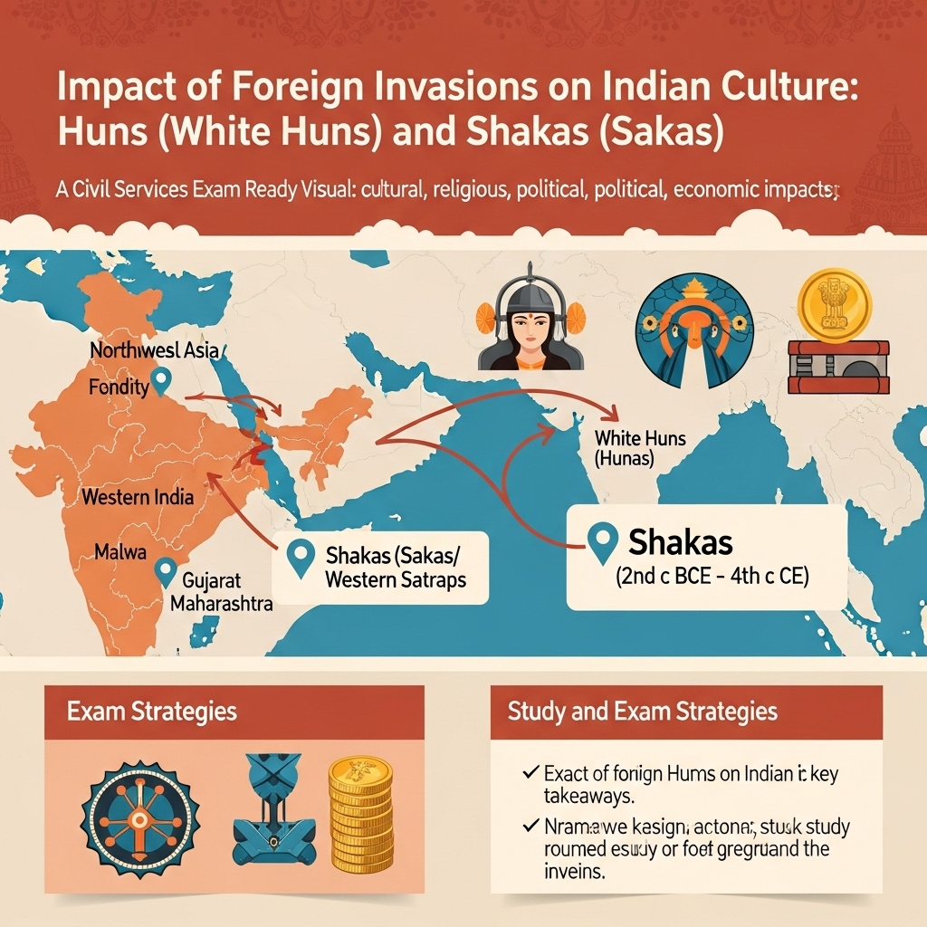 impact of foreign invasions on Indian culture - Huns and Shakas - Study Strategy