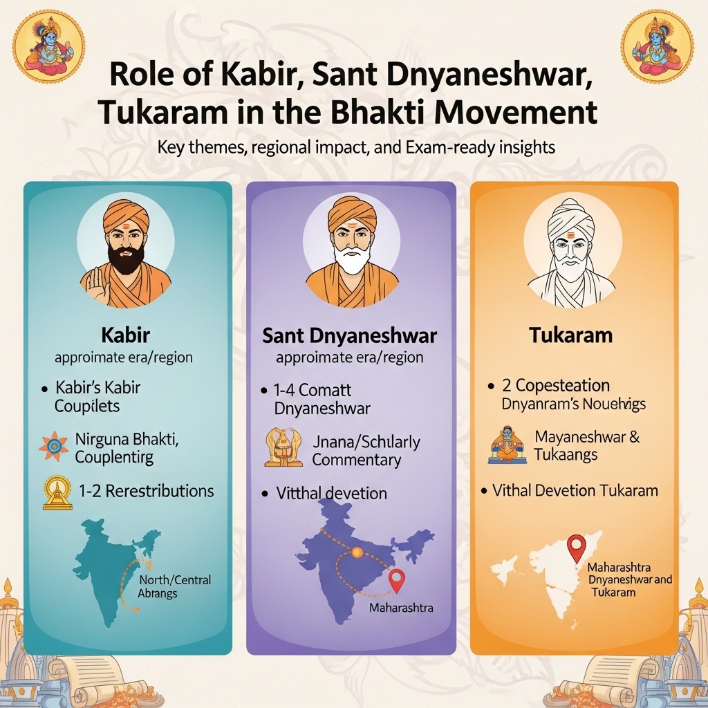 role of Kabir, Sant Dnyaneshwar and Tukaram in Bhakti movement - Study Strategy