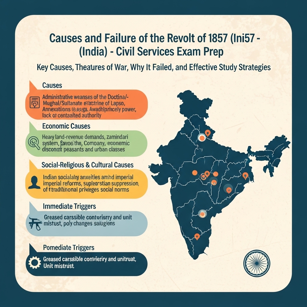 causes and failure of Revolt of 1857 in India - Study Strategy