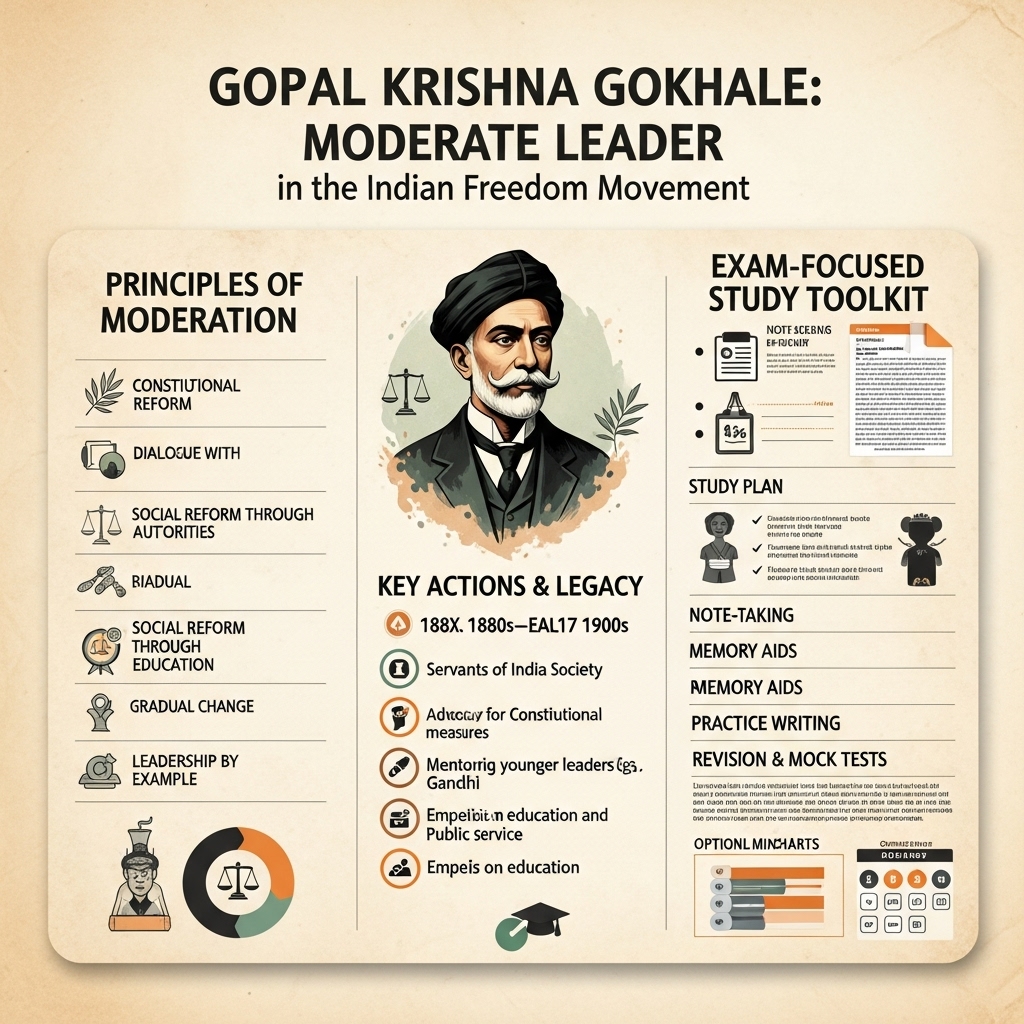 role of Gopal Krishna Gokhale as moderate leader - Study Strategy
