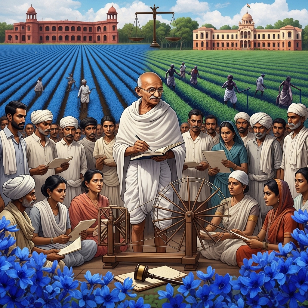 role of Mahatma Gandhi in Champaran Indigo Movement - Detailed Information