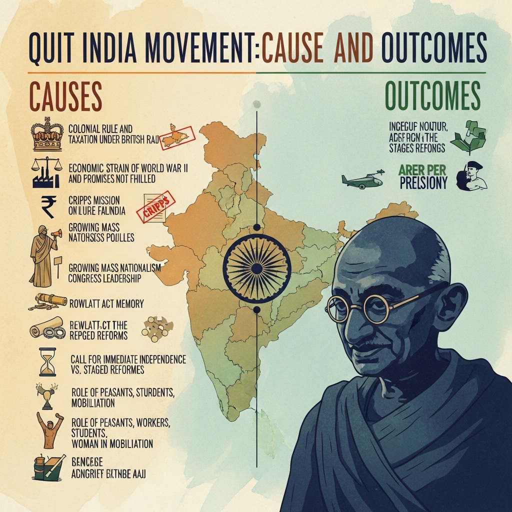 Quit India Movement - causes and outcomes - Detailed Information