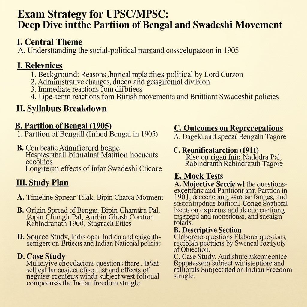 partition of Bengal and Swadeshi movement outcomes - Success Tips