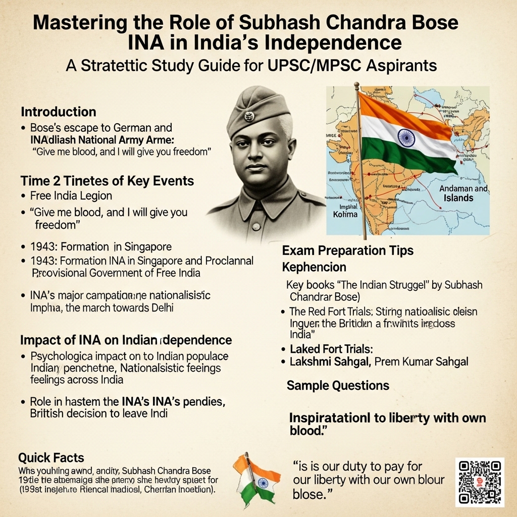 role of Subhash Chandra Bose and INA in independence - Success Tips