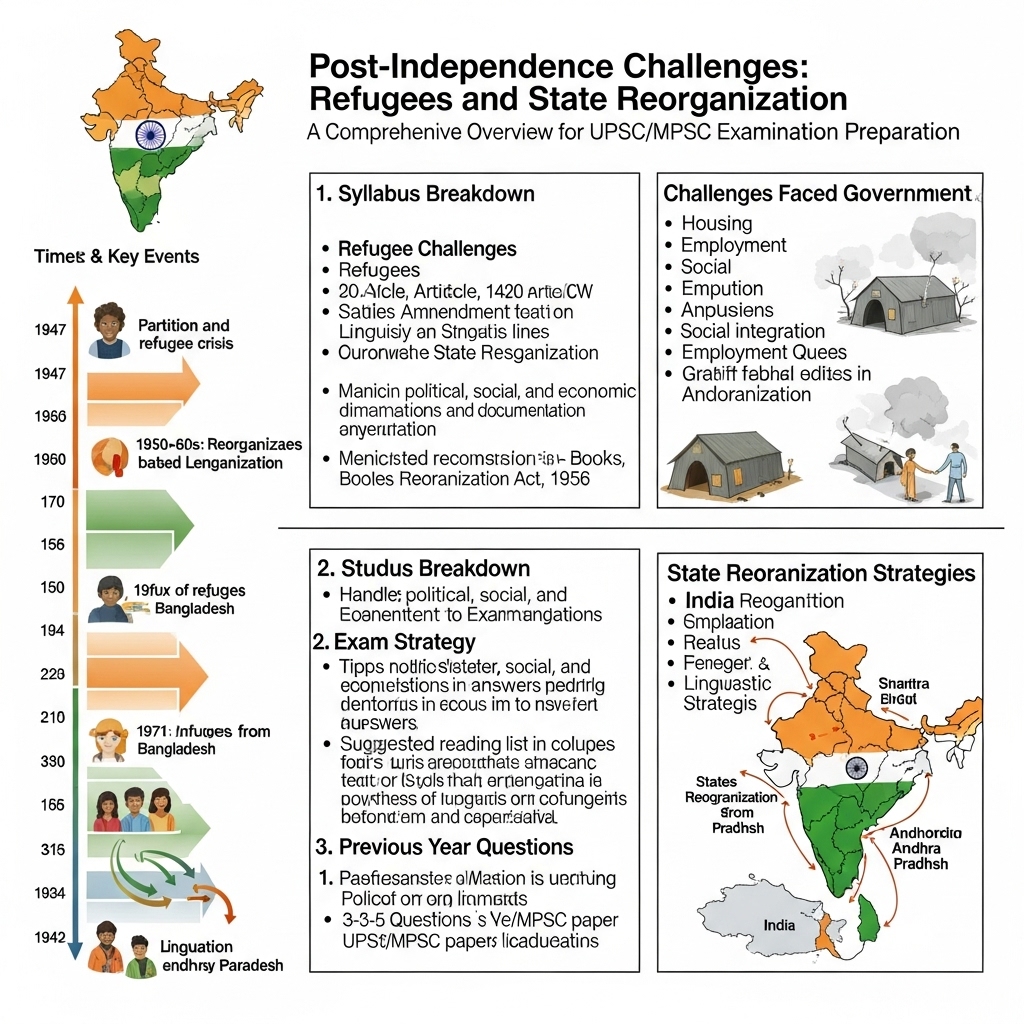 post-independence challenges of refugees and reorganization of states - Success Tips