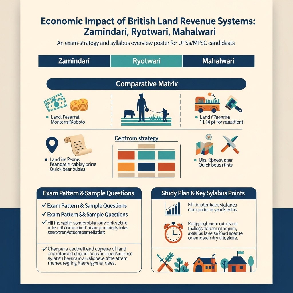 economic impact of British land revenue systems - Zamindari, Ryotwari, Mahalwari - Success Tips