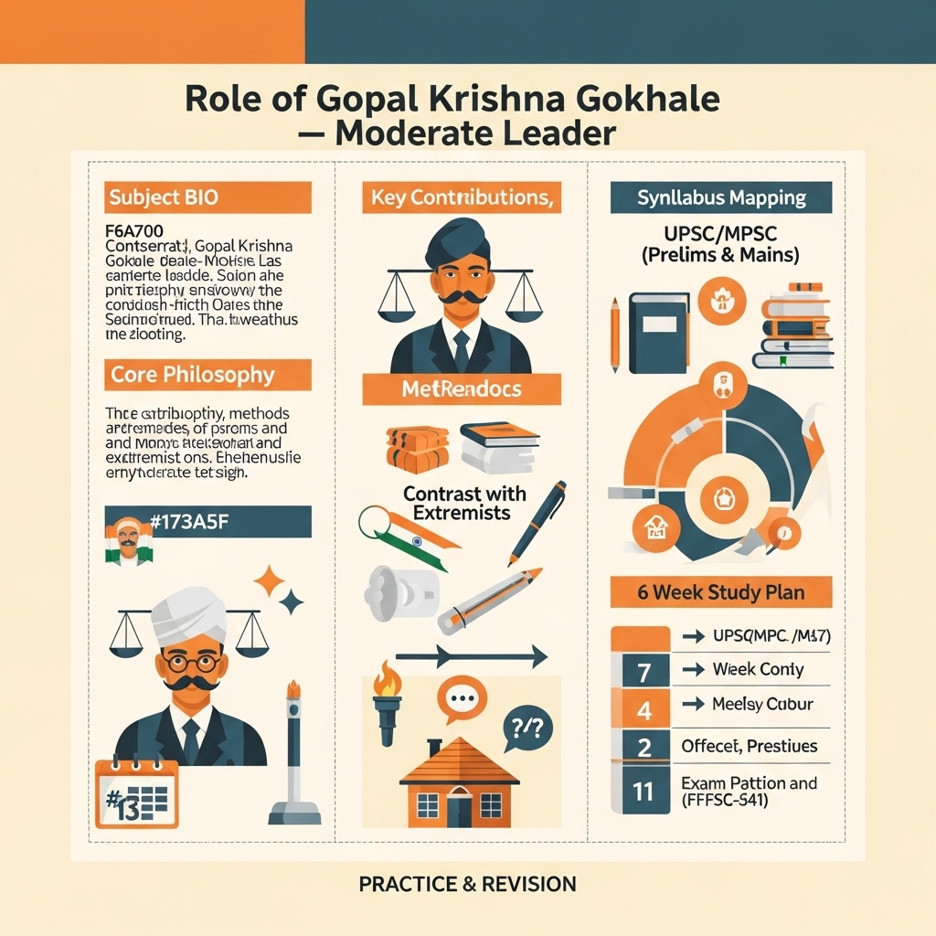 role of Gopal Krishna Gokhale as moderate leader - Success Tips