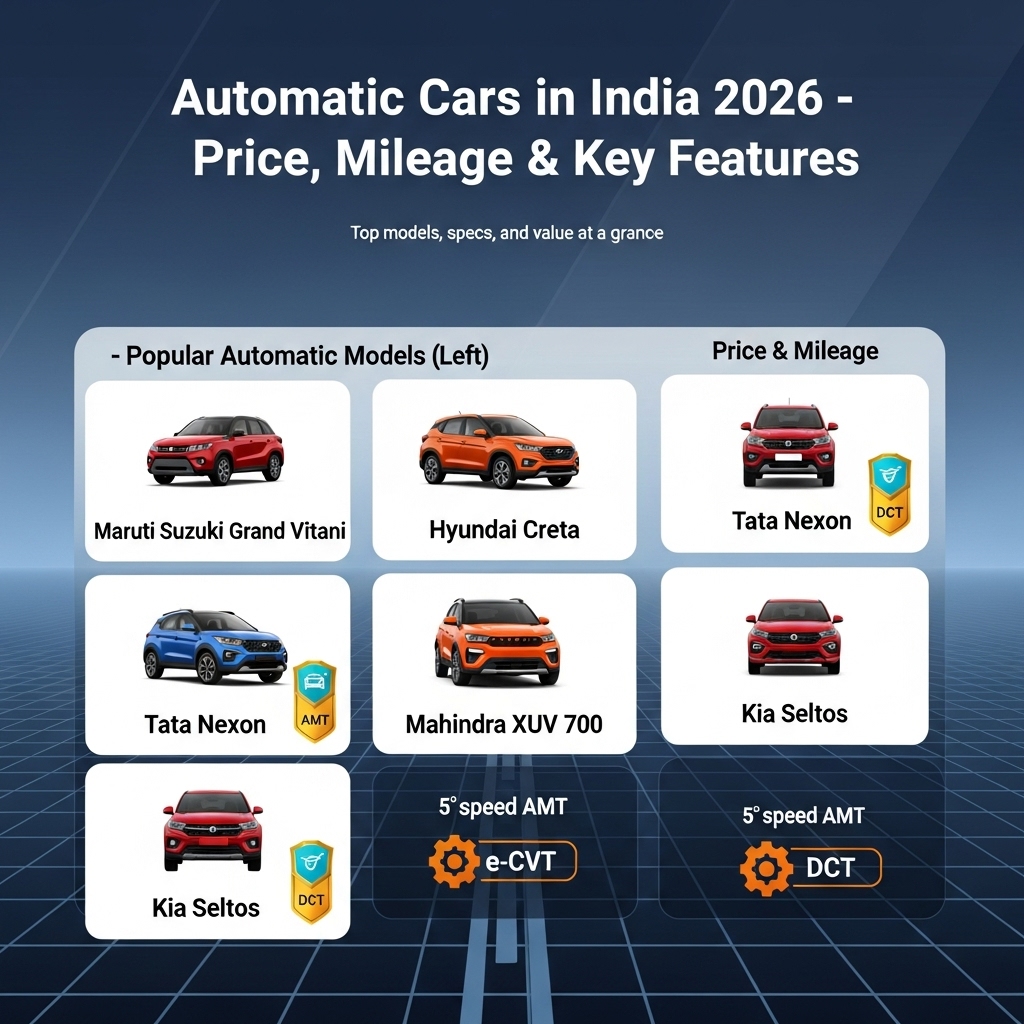 Automatic Cars in India 2026 – Price, Mileage, Features - Features Overview