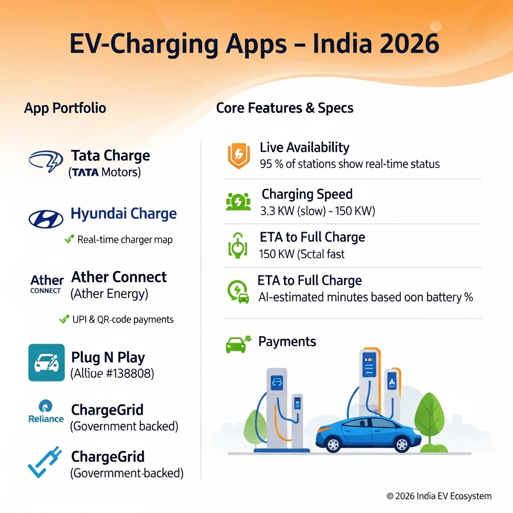 ev charging apps in india 2026 - Features Overview